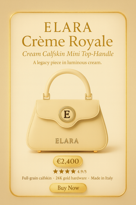 ELARA Crème Royale — Cream Calfskin Mini Top-Handle