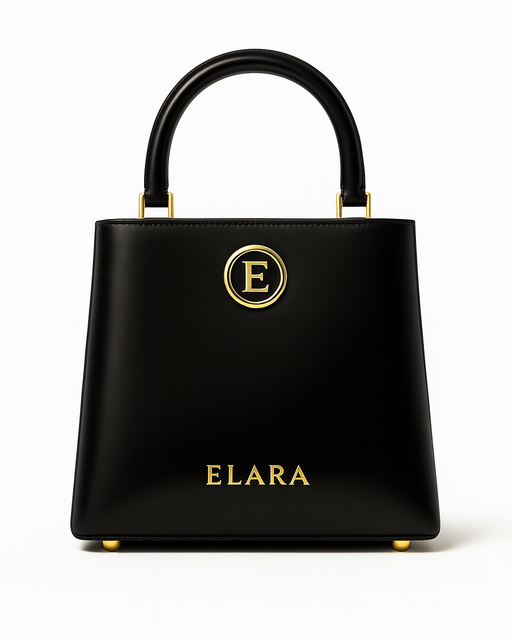 ELARA Noir Royale – Timeless Black Calfskin Elegance