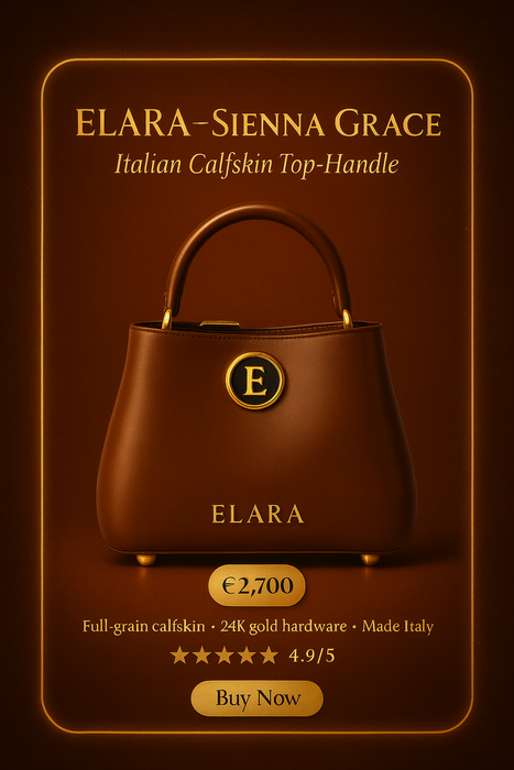 ELARA Sienna Grace Italian Calfskin Top-Handle
