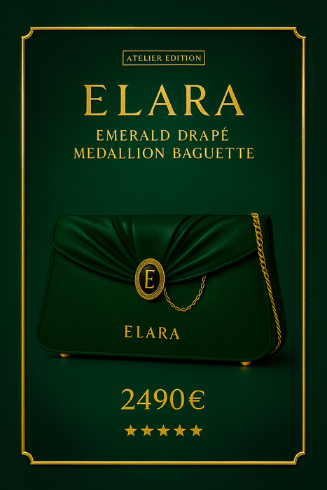 ELARA — Emerald Drapé Medallion Baguette