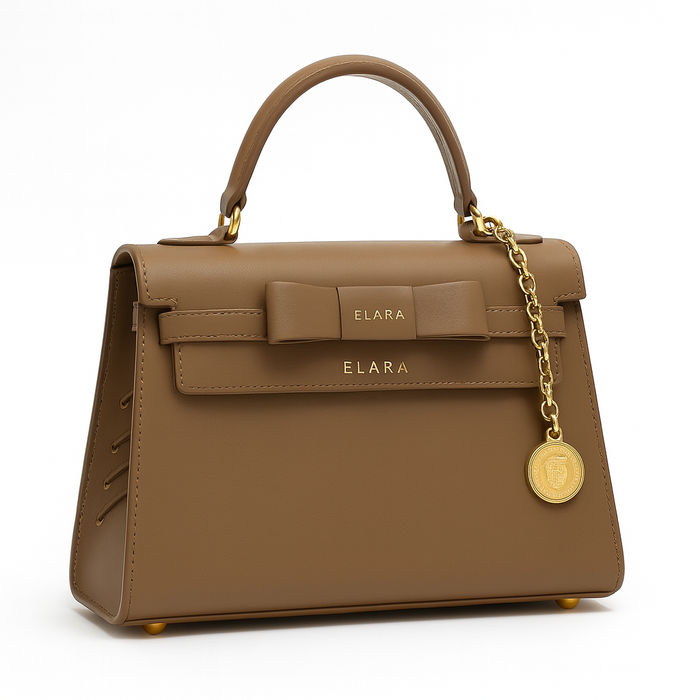 ELARA Icona Bow 21 — Caramel Taupe, Ribbon-Bow