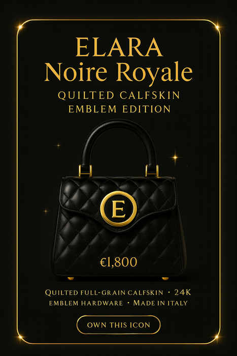 ELARA Noire Royale Quilted Calfskin Emblem Edition