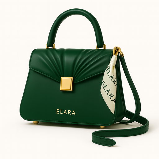 ELARA Icona Crest 21 — Forest Green, Jewel Lock, Leather Strap