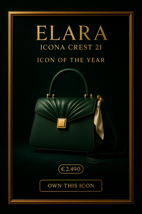 ELARA Icona Crest 21 — Forest Green, Jewel Lock, Leather Strap