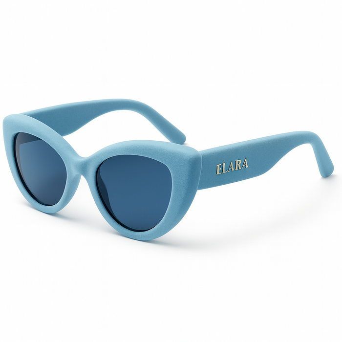 ELARA – Velvet Sunglasses - Bleu Céleste