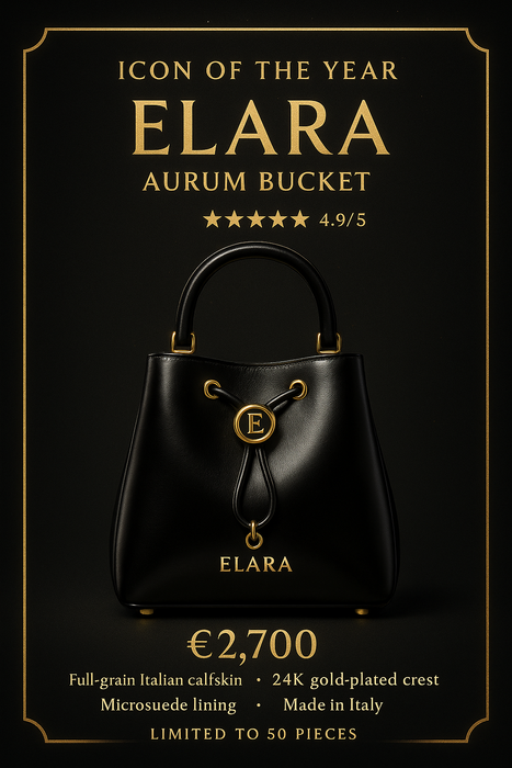 ELARA Aurum Bucket — Drawstring Elegance