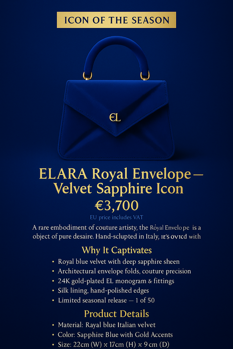 ELARA Royal Envelope — Velvet Sapphire Icon