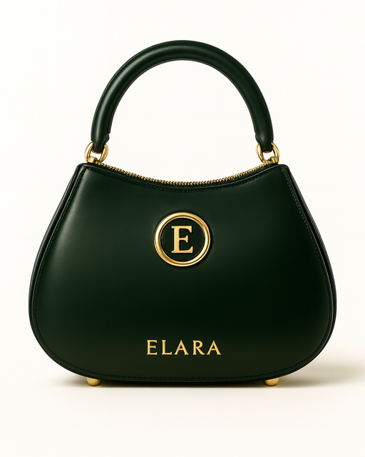 ELARA Émeraude — Emerald Calfskin Half-Moon