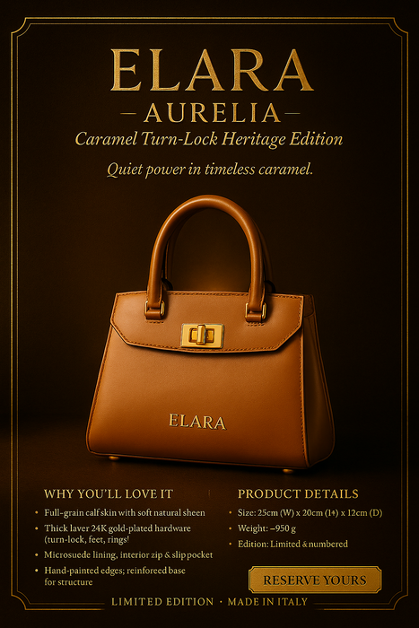 ELARA Aurelia Caramel Turn-Lock Heritage Edition