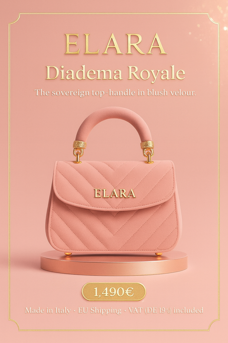 ELARA Diadema Royale Blush Velour Top-Handle