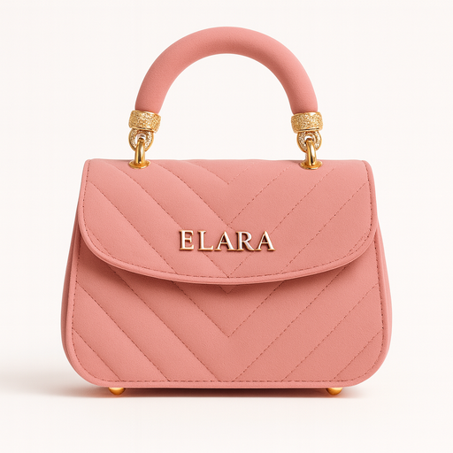 ELARA Diadema Royale Blush Velour Top-Handle