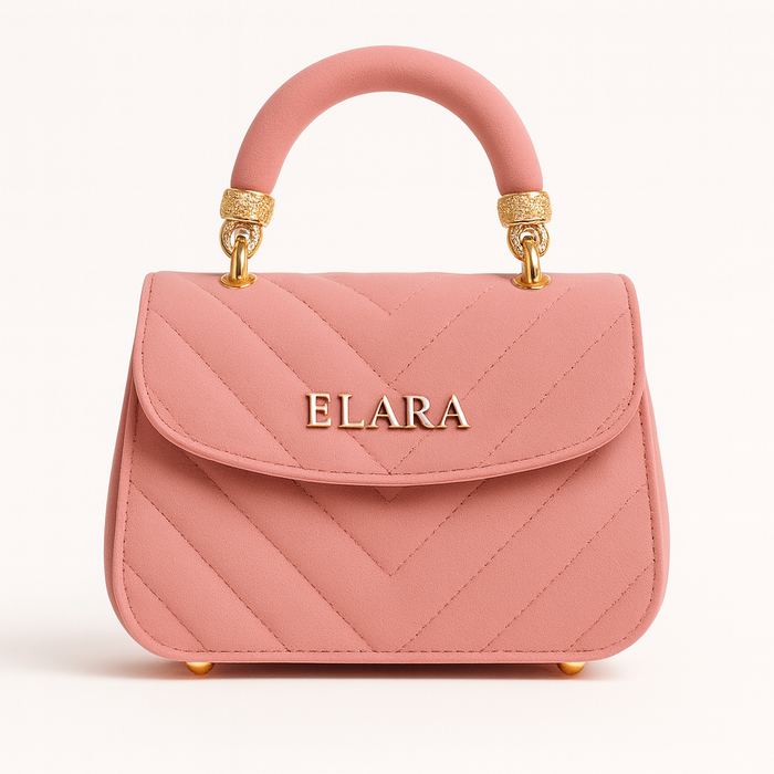 ELARA Diadema Royale Blush Velour Top-Handle