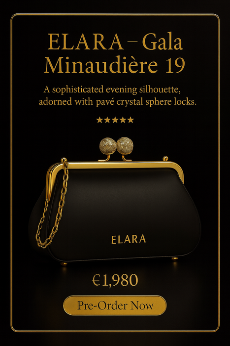 ELARA Gala Minaudière&nbsp;19 — Noir, Crystal Kiss-Lock