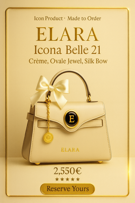ELARA Icona Belle 21 — Crème, Ovale Jewel, Silk Bow