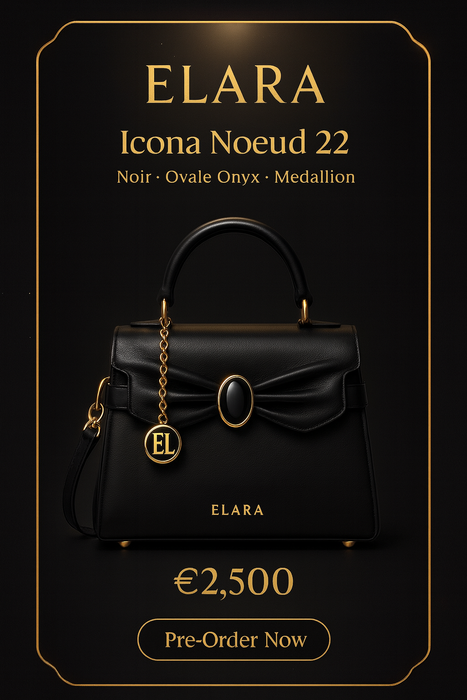 ELARA Icona Noeud 22 — Noir, Ovale Onyx, Medallion