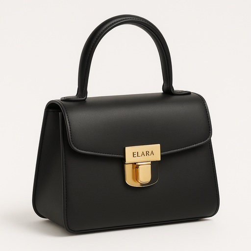 ELARA — Noir Box Calf, Jewel Lock