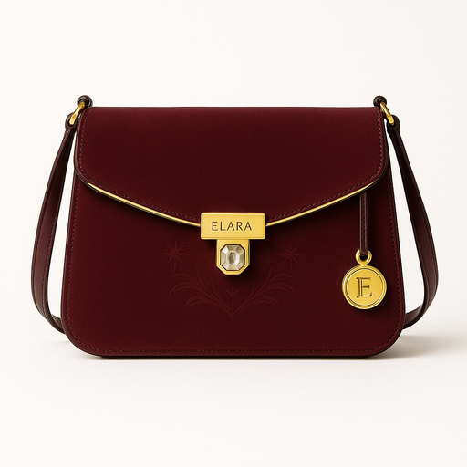 ELARA Velvet Étoile — Royal Burgundy