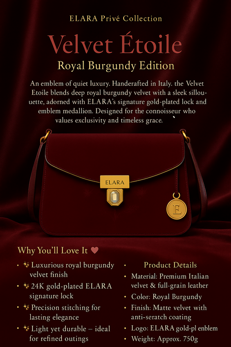 ELARA Velvet Étoile — Royal Burgundy