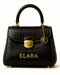 ELARA Éclat Noir Croc-Embossed Calfskin Top-Handle