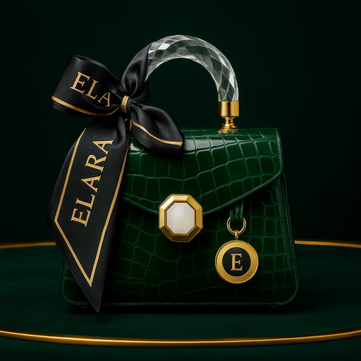 ELARA Émeraude 22 — Porosus Crocodile · Rock Crystal Handle