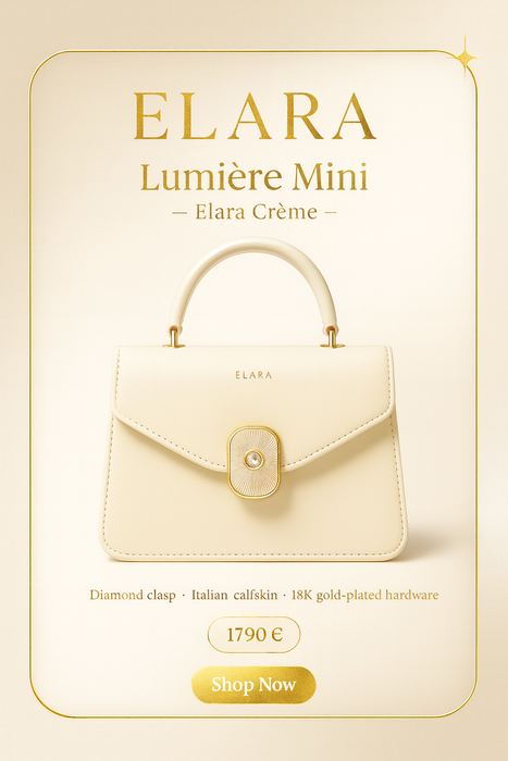 Lumière Diamond Clasp Mini Bag Elara Crème