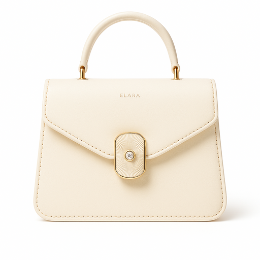 Lumière Diamond Clasp Mini Bag Elara Crème